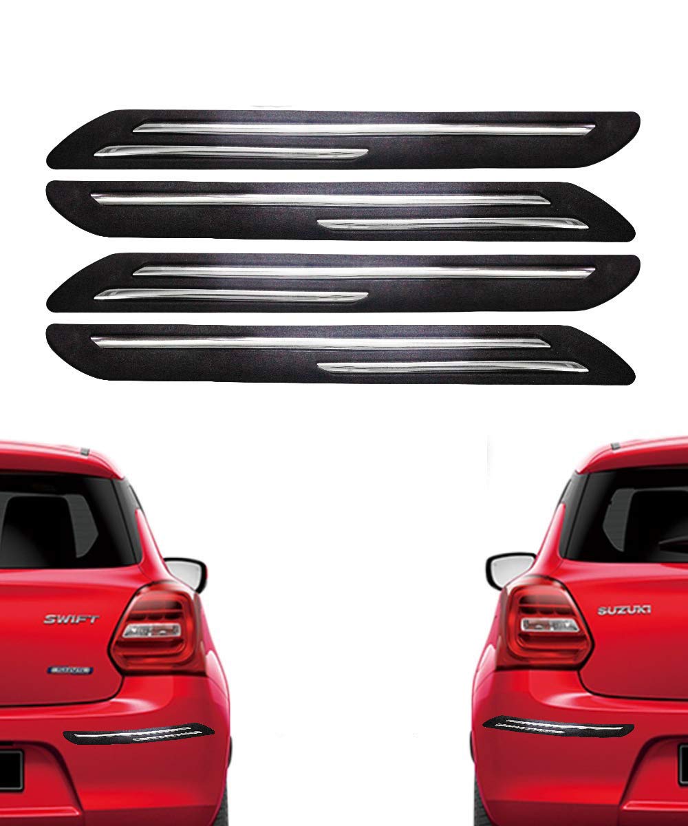 Car Body Corner Bumper Guard Protector Anti-Scratch Sticker Rubber Front Bumper Protector Guard Strips (Universal for All Cars)(Set of 4pcs)