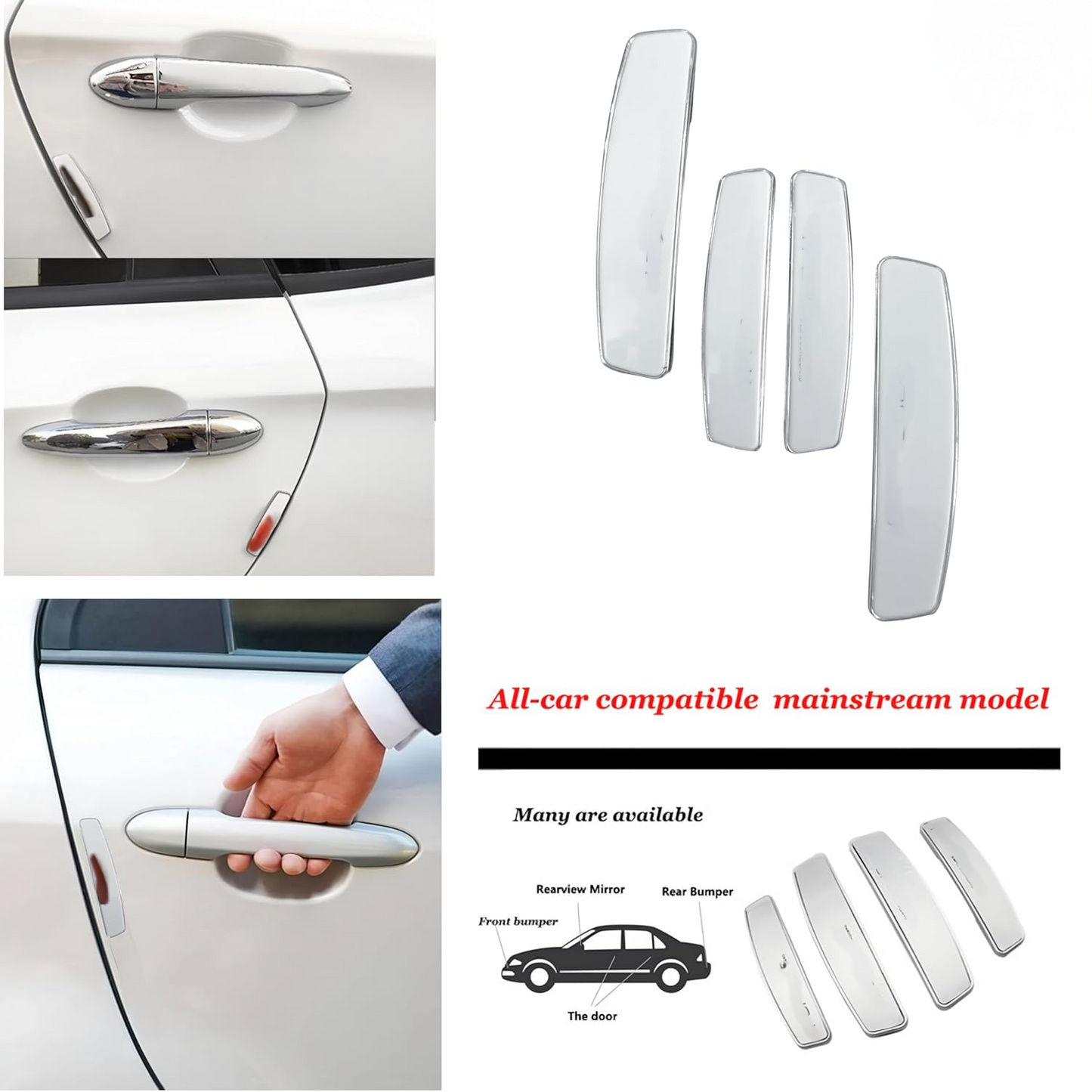 Universal Anti Scratch Car Door Edge Guard Bumper Scratch Protector Compatible with All Cars White Colour